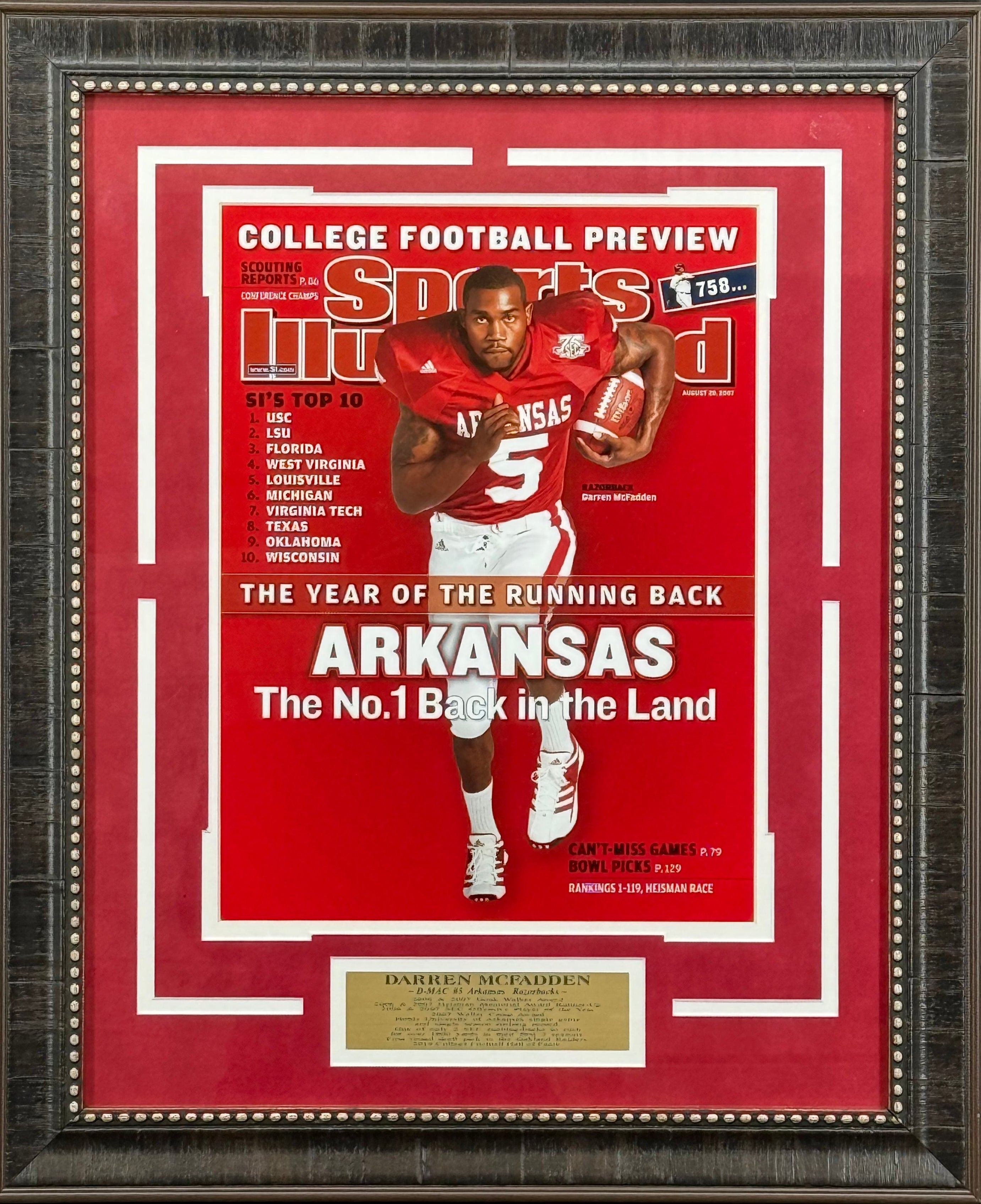 Darren McFadden Sports Illustrated Cover Framed Display