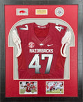 Martrell Spaight Game-Used & Autographed Arkansas Razorbacks Jersey Display
