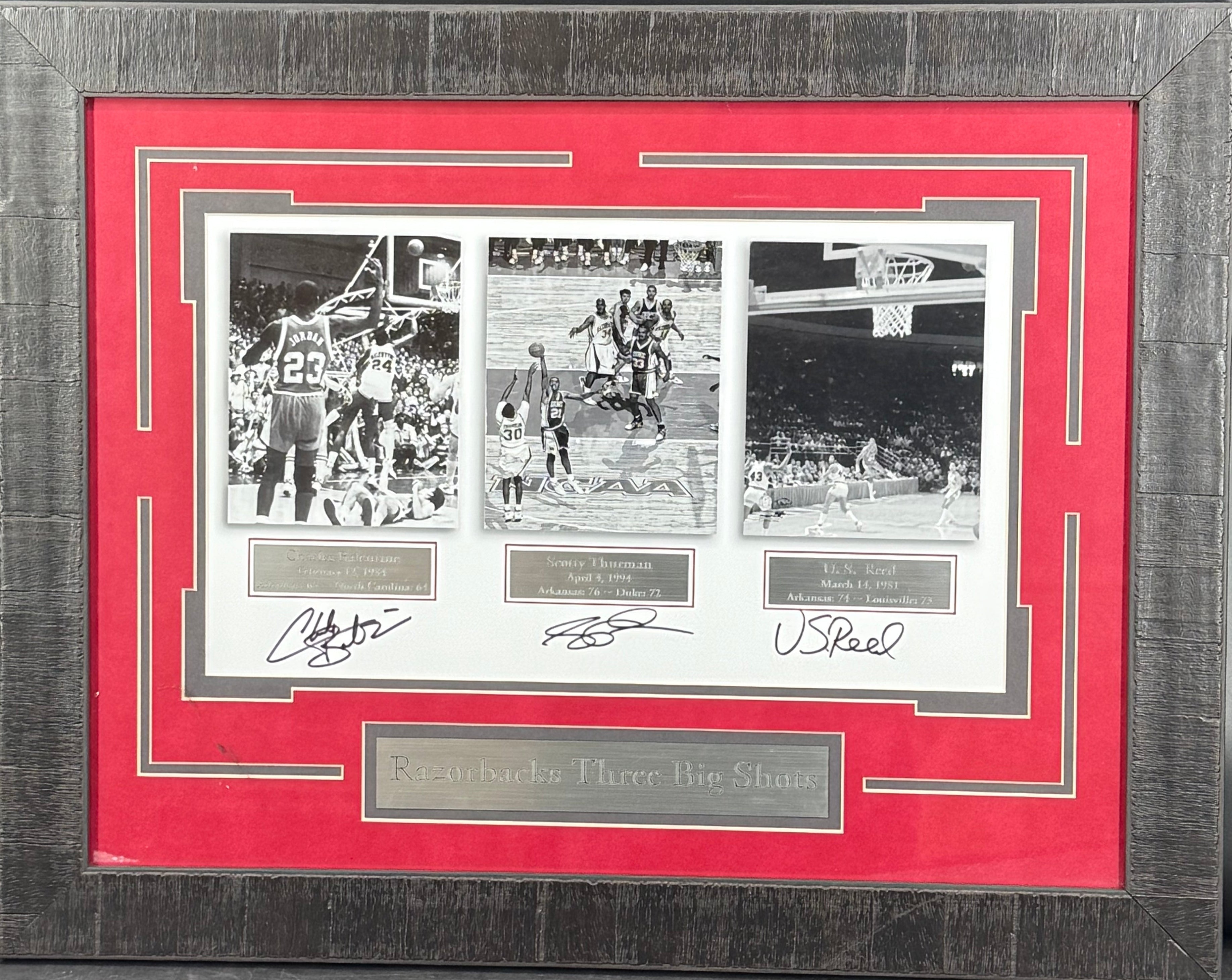 Arkansas Razorbacks "Three Big Shots" Autographed Display