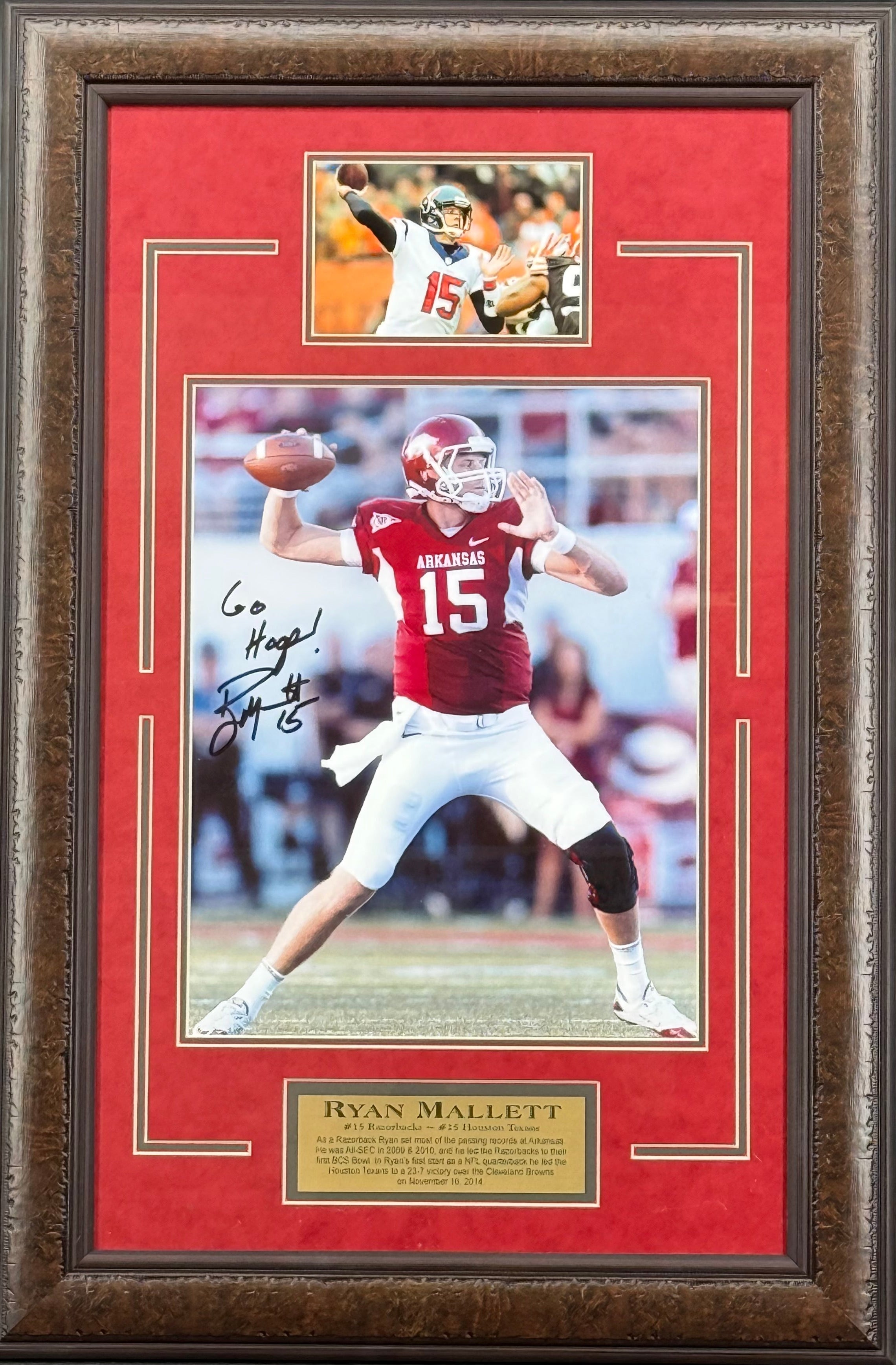 Ryan Mallett Autographed Framed Arkansas Razorbacks Photo