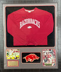 Matt Jones Autographed Arkansas Razorbacks Long Sleeve Shirt Framed Display