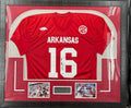 Treylon Burks Autographed Arkansas Razorbacks Jersey Framed Display