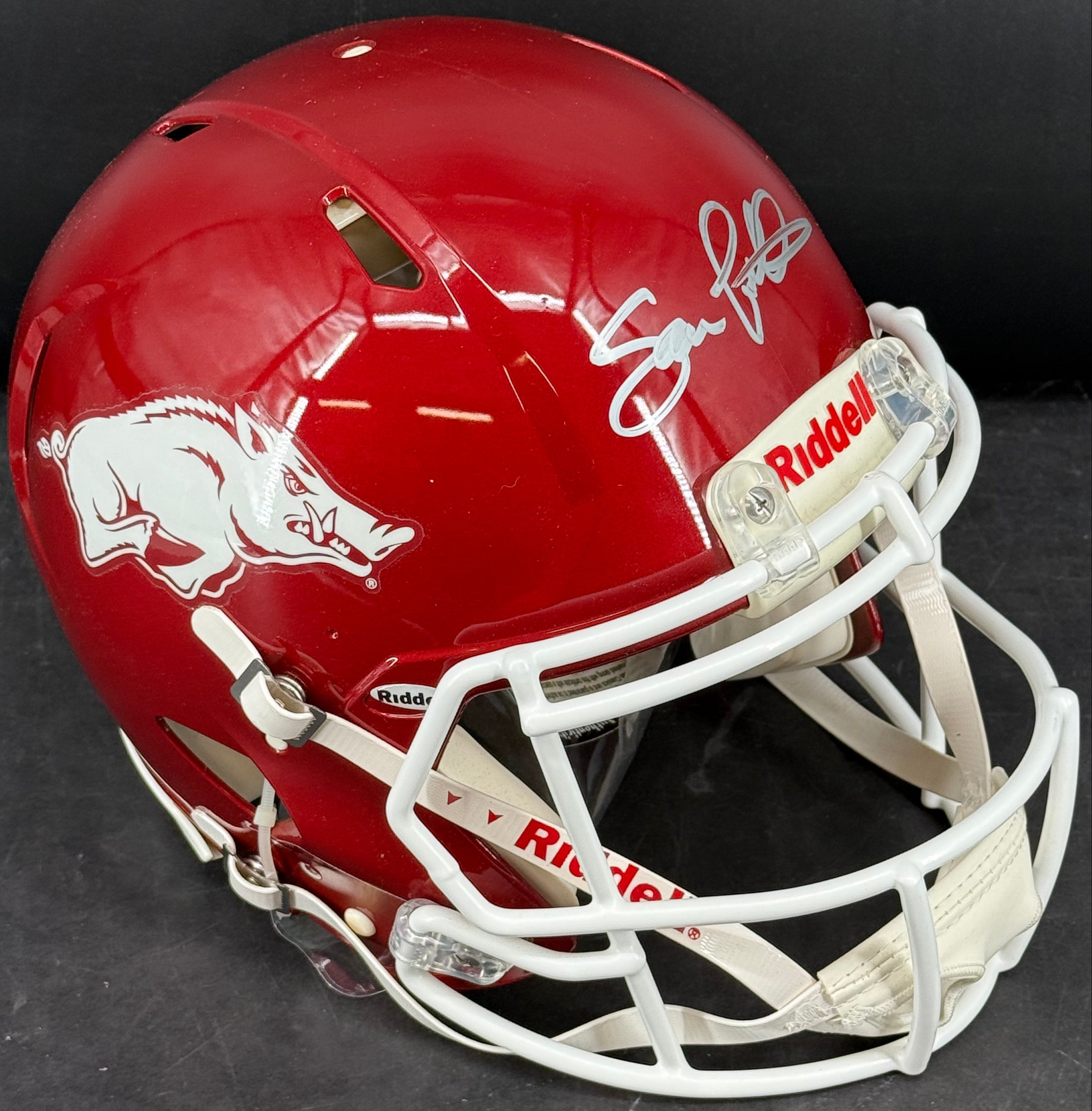 Sam Pittman Autographed Arkansas Razorbacks Full-Size Helmet