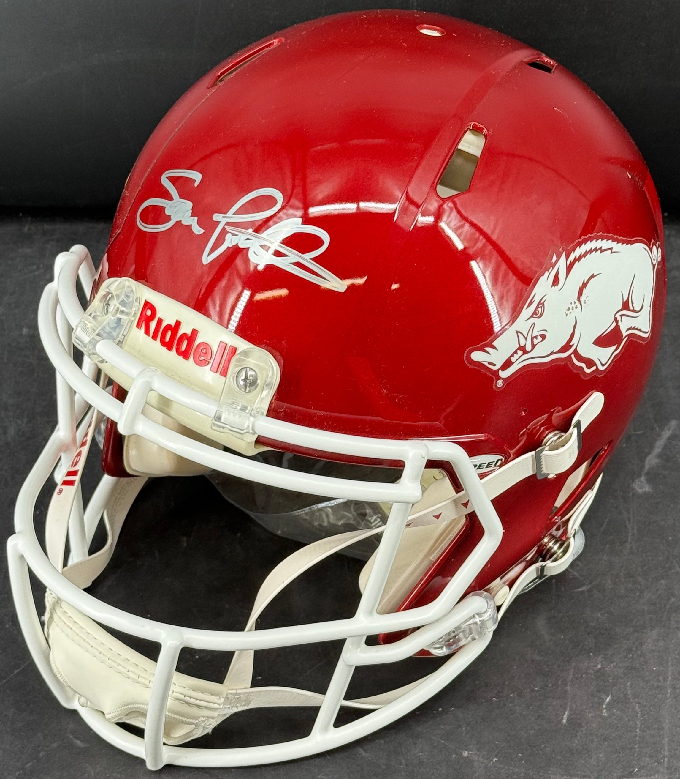 Sam Pittman Autographed Arkansas Razorbacks Full-Size Helmet