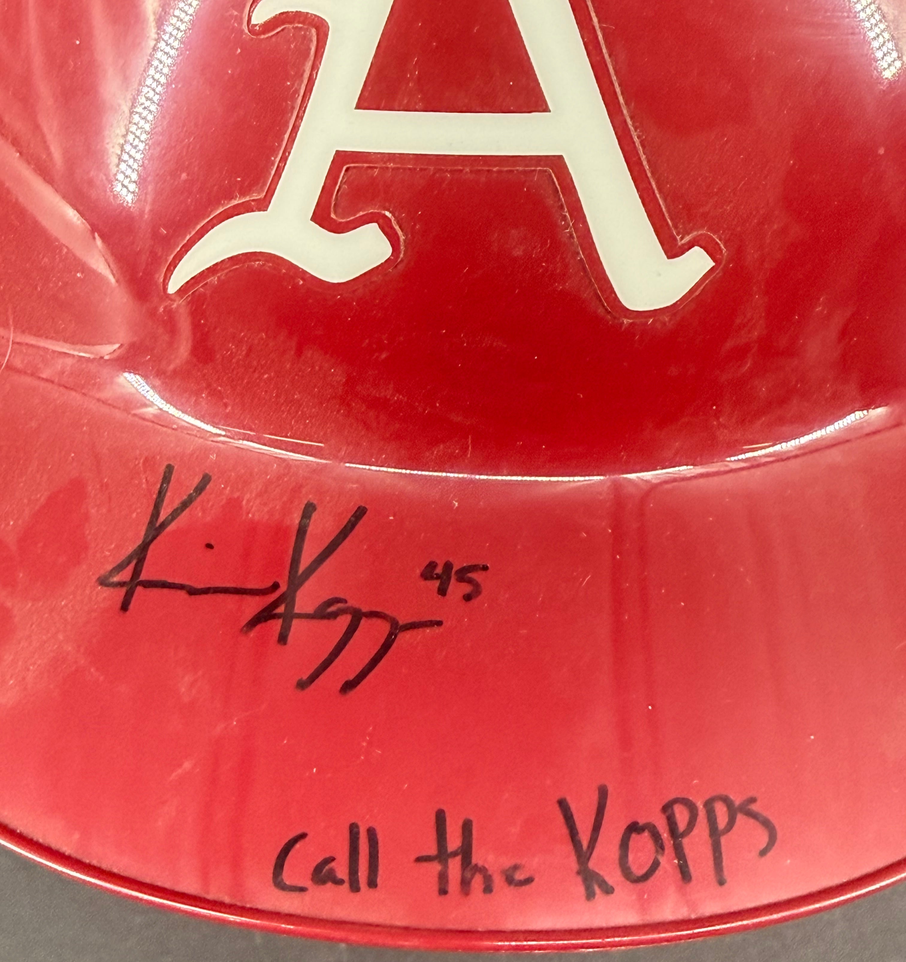 Kevin Kopps Autographed Arkansas Razorbacks Batting Helmet – "Call the Kopps" Inscription