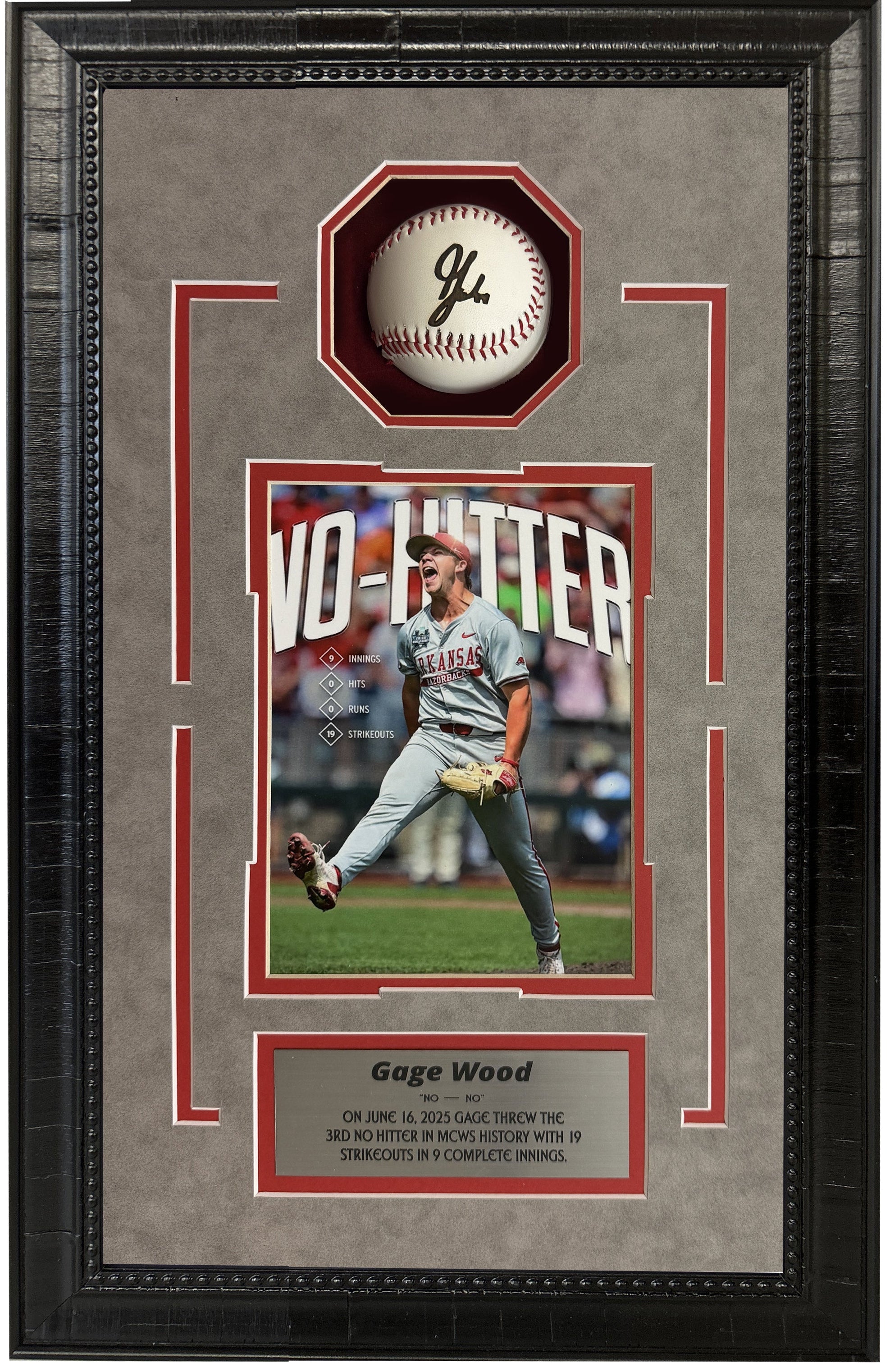Gage Woods "No Hitter" Facsimile Signature