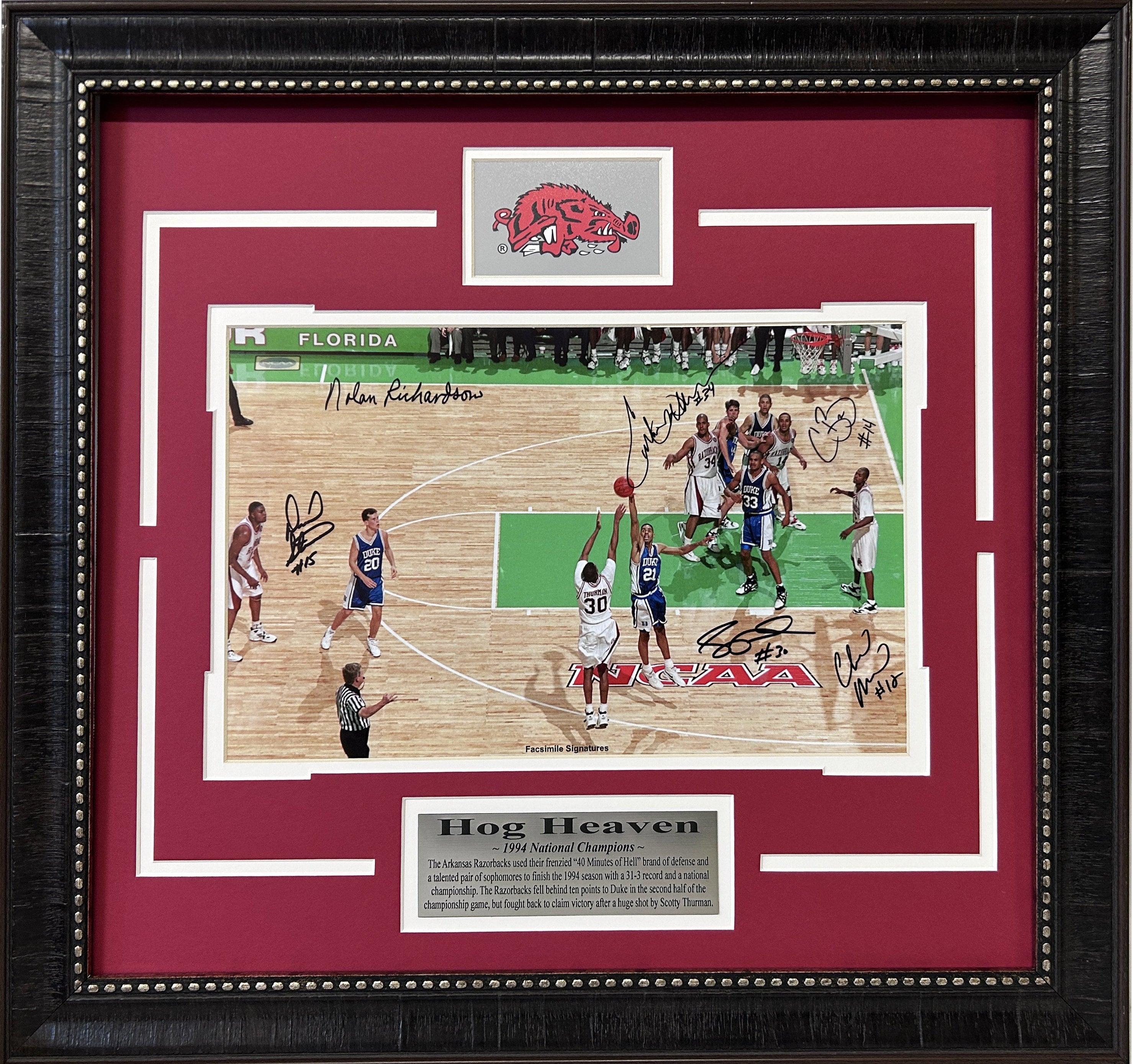 1994 National Champions "The Shot" Facsimile Signatures